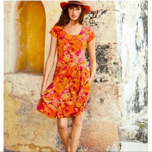 Floral Orange and Pink Dress